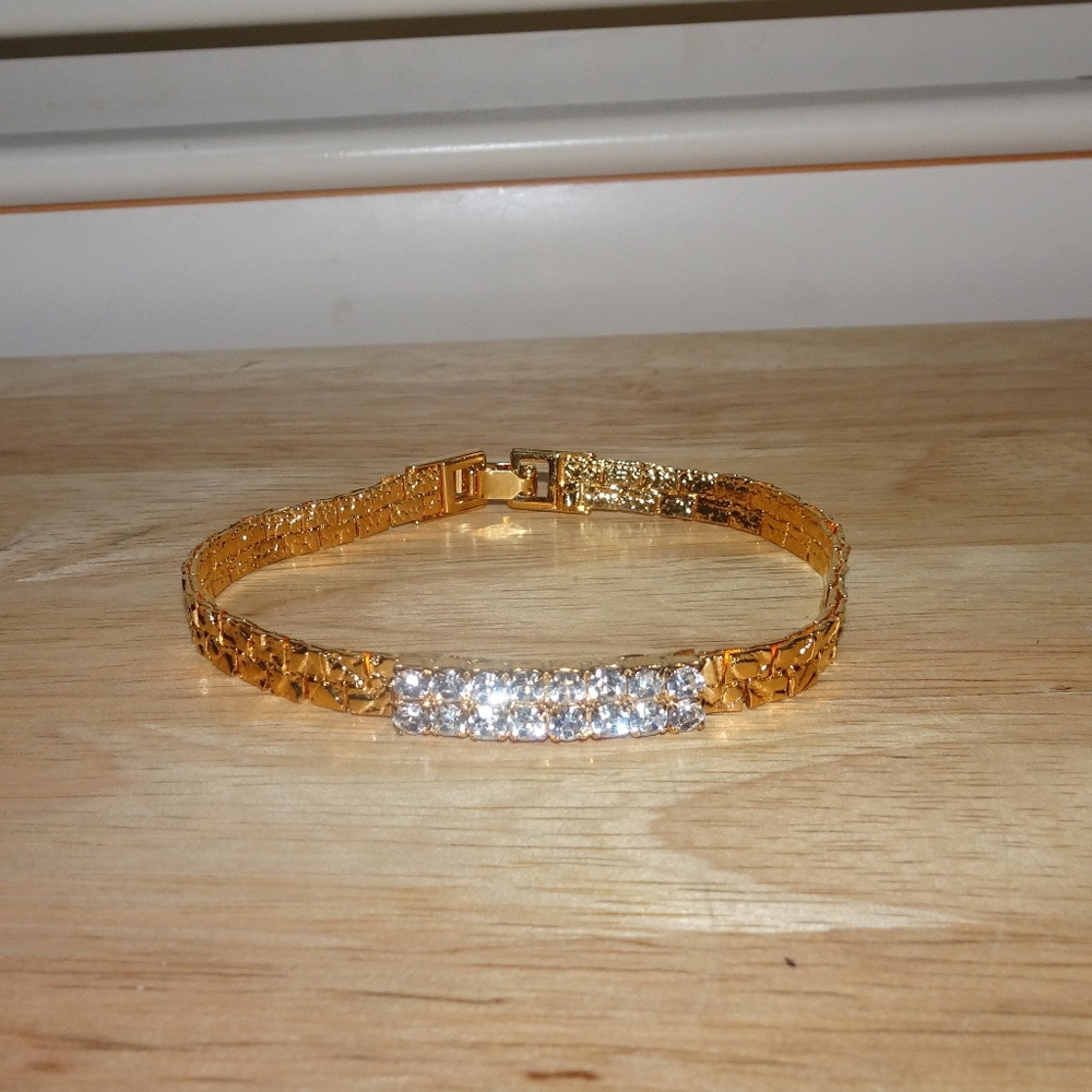 Vtg. B.C. Lind 14kt. G.E. Rhinestone Bracelet